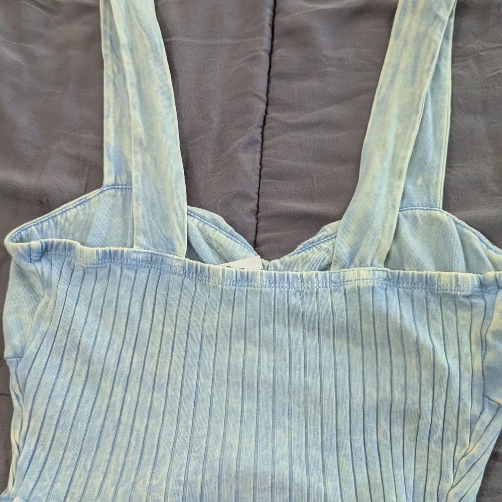 Painted Threads Sky Blue Ruched Tank Top Large Ult a Soft Festival Concert Mixer - Picture 4 of 5